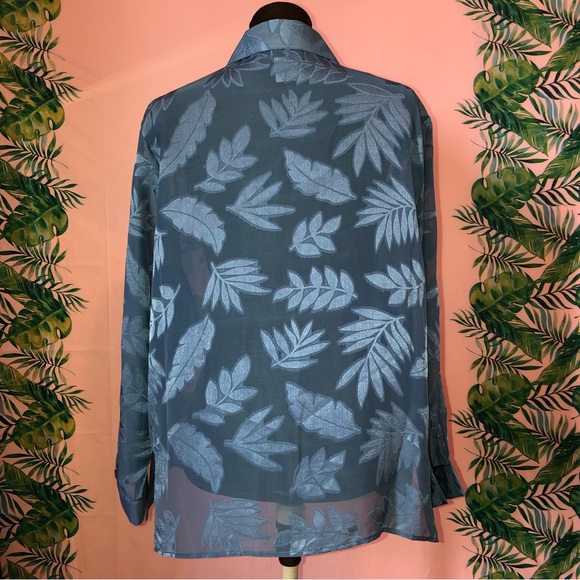 BonWorth Blue Print Collared Button Down - Picture 2 of 6